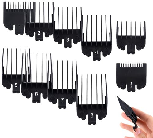 Wahl Lot de 10 protections pour tondeuse à cheveux professionnelles universelles pour la plupart des tondeuses à cheveux Noir