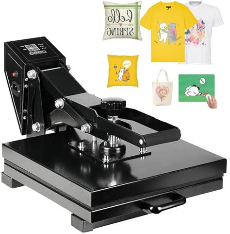 40x50 cm Heat Press Machine for T-Shirt, 2000 W Sublimation Heat Press with Digital Clamshell Control Dual Heating Tubes, 220 V Multipurpose Heat Transfer Machine for Pillows Mouse Pads Tote Bags