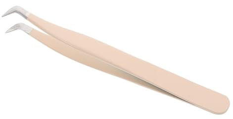 IWOWHERO Hochpräzise Wimpernzange Gebogene Wimpern-pinzette Für Klassische Und Volumen-wimpernverlängerungen Beige Leicht Und Langlebig Für Beauty-anwendungen