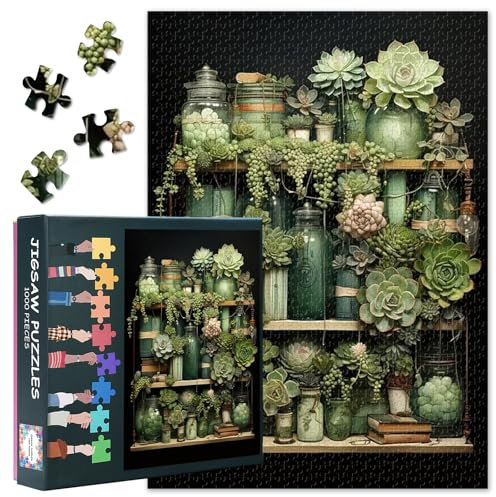 Green Plants Jigsaw Puzzles for Adults 1000, Challenging Puzzles for Adults Men Women, Flower 1000 Piece Jigsaw Puzzle, Educational Games Home Decoration (27.5x19.7)