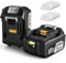 2X Quantrex Replacement 18V 5.5Ah Batteria Ricambio per Makita Batteria BL1850B BL1860 BL1860B BL1850 BL1840B BL1840 LXT-400 con indicatore LED con coperchio della batteria