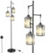 IC INSTANT COACH Modern 3-Light Tree Floor Lamp,Modern Elegance Crystal Blades Shade, Standing Lamp with On/Off Switch Elegant Black Pole Light for Bedrooms Office Hotel