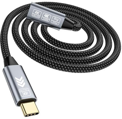 HOTUTUKI 20Gbps USB 3.2 Gen 2×2, Cable Alargador USB C 2m Macho a Hembra, 240W 48V/5A, Vídeo 5K@60Hz, 4K@144Hz, Cable de Extensión Tipo C Compatible Ordenadores Portátiles