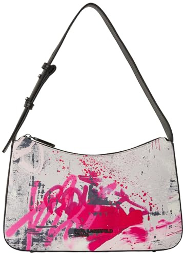 KARL LAGERFELD JEANS Damen Logo Shoulder Bag All Over Print Maler-Print, Allover-Print, Rosa One size