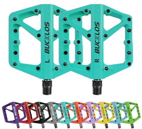 AEYINO Nylon Plattform Fahrradpedale - 9/16 | Große Plattform mit rutschfesten Pins, leichtes Nylon, 9/16 Achse passend für MTB, Rennrad, Gravel & Hybridräder