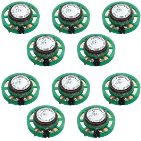 HONITANO 10 Stück Kleiner Lautsprecher 8 Ohm 0,25 W Externer Magnetlautsprecher Ersatz für Telefon und Spielzeug für Selbstgemacht Projekte