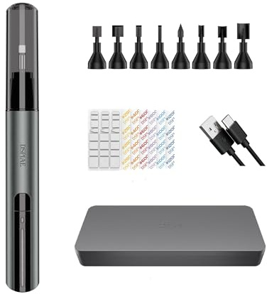 DSPIAE PRO Ponceuse électrique alternative, avec 8 têtes de ponçage, ensemble de papiers abrasifs en silicone 7 grains (180-1200), cordon d'alimentation et étui, vitesse de ponçage 5400 tr/min