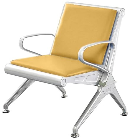 Gelbe Leder-Stühle für Wartezimmer, Flughafenempfang, Sitzbank, bequeme Büro-Gästestühle mit Armlehnen, ideal für Lobby, Bank, Krankenhaus, Salon, Schule, Geschäft.