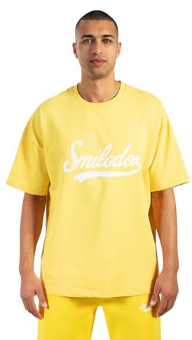 SMILODOX Herren T-Shirt Lorik - Locker geschnittenes Oversize Shirt mit Retro Frontprint, bequemem Rundhalsausschnitt und weichem Material für einen modernen Streetwear Look
