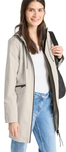 Cecil Damen Mantel mit Kapuze und 2-Wege-Zipper