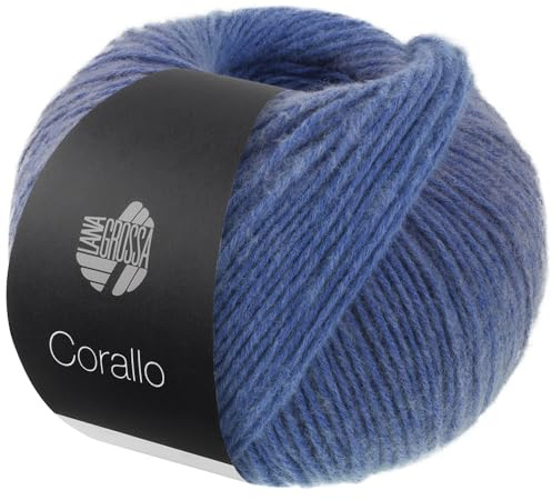 LANA GROSSA Corallo | Edle Baumwoll-Netzgarnstruktur mit Merinofasern und dezentem Farbverlauf | Handstrickgarn aus 70% Baumwolle & 30% Schurwolle | 100g Wolle, Stricken & Häkeln | 105m Garn FB 6