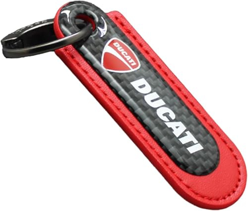 Porte-clés Moto en Cuir de Haute Qualité en Microfibre et Fibre de Carbone pour Ducati Porte-clés en Cuir de Haute Porte-clés Moto Portable Polyvalent Durable Accessoires