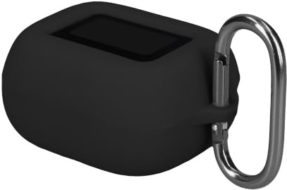 kwmobile Schutzhülle für JBL Live Buds 4 / Beam 4 / Flex 4 Hülle - TPU Silikon Case für Kopfhörer Ladecase - stoßfestes Cover mit Karabiner - Schwarz