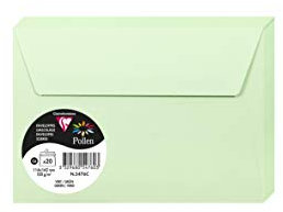 Clairefontaine 5476C - Packung mit 20 Umschläge Pollen, Format C6, 114 x 162mm, 120g, ideal für Einladungen und Korrespondenz, Grün, 1 Pack