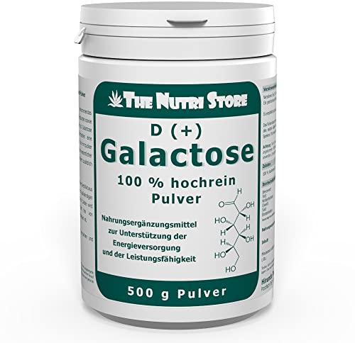 D-Galactose 100% rein Pulver 500 g - The Nutri Store | 12 g D-Galactose je Tagesdosis - ohne Zusätze - fein vermahlen - Made in Germany