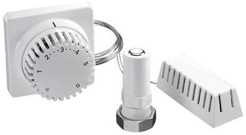 Oventrop Thermostat Uni FH mit Fernverstellung, weiß Kapillarrohr 2000 mm