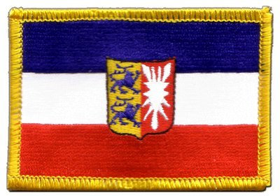 Flaggenfritze Flaggen Aufnäher Deutschland Schleswig-Holstein Fahne Patch + gratis Aufkleber