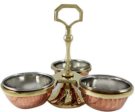IBA Indianbeautifulart Dinnerware For Indian Best Side Dishes Condiment Pickle Holder 3 Bowls Pcs