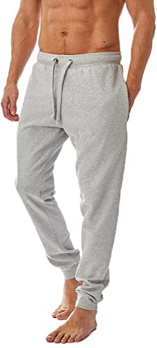 Iron Mountain IMPNT206 Pantaloni da Jogging ecologici per Uomo Realizzati con Filati riciclati, Fondo con Polsini, Grigio Chiaro Marl, 4XL