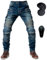 oFzimTo Motorrad-Jeanshose Für Herren, Sturzfeste Jeans Mit Geradem Bein Und 4 Arten Von Schutzausrüstung, Motorradhose Für Motorradrennfahrer (Blue,3XL)