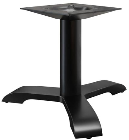 GGMMÖBEL SAN.Diego | Lounge Tischgestell | Schwarz | 3 Fuß: Ø 56 cm | Säule: 7,6 x 36 cm | Schwarz | Fuß: Ø56cm | Rohr: Ø7,6cm | Gesamthöhe: 36cm | max: Ø60cm Tischplatte