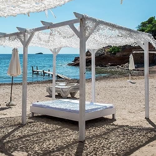 La Briantina Tenda a Vela Effetto Foglia per Ombreggiare Giardini e Terrazze, Colore Bianco, Rettangolare 3x4 m.