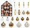 Fouriding Weihnachtskugeln 73pcs Kunststoff Christbaumkugeln Hängende Dekoration für Weihnachtsbaumschmuck (Weiß Gold)