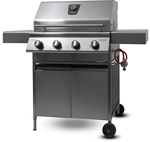 Gasgrill PremioGas XL III Allrounder – Premium Edelstahlgrill aus Deutschland mit 4x 5kW Brenner, doppelwandigen Deckel – Direkt vom Hersteller: 4-teiliger Grillrost & V4A Brennerabdeckungen