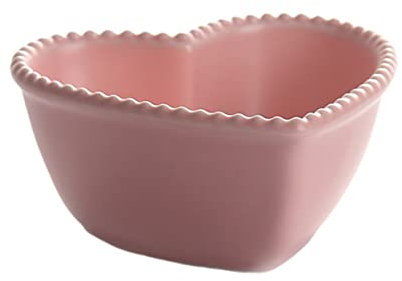 STOBAZA Heart Shaped Plates Appetizer Plates Ceramic Nordic Decor Sauce Dipping Bowls Pasta Bowls Heart Fruit Bowl Pink Salad Bowl Ceramics Bowl Dessert Bowl Udon Cream Bowl Mix
