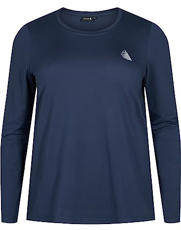 Zizzi Active by Damen Trainingsshirt Übergrößen O-Ausschnitt Halsweite 42-44 Night Sky