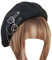 Damen Teenager Atmungsaktive Gothic Lolita Baskenmütze Gothic Schwarz Baskenmütze Newsboy Cap Künstler Beanie Mütze (Schwarz)
