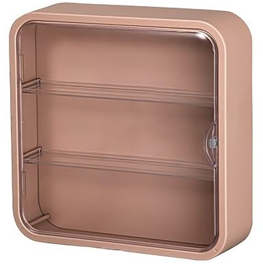 Vitrine für Figuren, klarer Acryl-Organizer mit magnetischer Tür, wandmontierte 3-stöckige staubdichte Sammlerstücke, Schaukasten, geeignet für Lego Collectibles Actionfiguren (Kaffee)