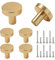 Beilala Cabinet Knobs Gold Modern, 6 Pack Round Brushed Brass Kitchen Cupboard Handles, Furniture Door Hardware Pulls for Chest of Drawers Dresser Wardrobe Closet, 25x20mm