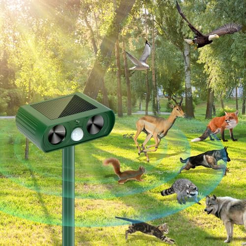 Auauraintt Repelente Gatos,Ahuyentador Ultrasónico para Gatos, Resistente al Agua con Flash LED y Sensor de Movimiento PIR, Carga USB, Efectivo contra Gatos, Perros, pájaros, Ratas, Martas