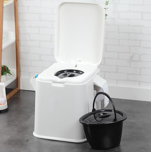 Outdoor Camping Loo, Portable Lightweight Toilet with Paper Rack and Storage Box, 41cm Heightened Design and 100kg Large Load, Durable Sturdy Material, for Off-Road, Wild Adventure, Fishing