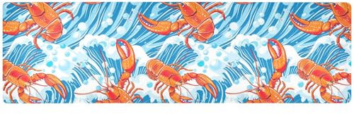 Sottopentola per pentole calde piatti pieghevoli tappetini resistenti al calore tovagliette accessori da cucina decorazioni per la casa aragosta arancione onde blu del mare