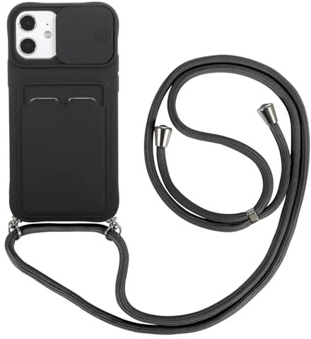 Wishcover store Funda para Cuerda para iPhone 16 Plus,Funda Deslizante Cámara Proteger,Protección cámara Carcasa,Cubierta de cámara Deslizante Proteger Ultra-con Colgante Ajustable Collar Correa