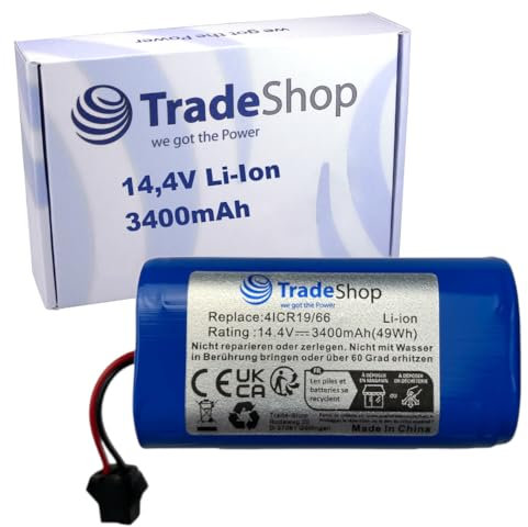 Trade-Shop Li-Ion Akku 14,4V 3400mAh kompatibel mit Tesvor X500 Pro, X580R, S3, S4, S6, Turbo, M1, V300, Simum 6/7 / 8/9, T8, V6 Saugroboter