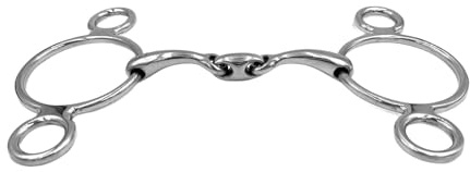 ES0125 ErgoBit 3-Ringtrense Doppelt Gebrochen Edelstahl 14mm, 14.5 cm | Equine Smile 3-Ring Gebiss Anatomisch Maulfreundlich Ergonomisch Pferd Pony Maulschonend Reitsport Springen