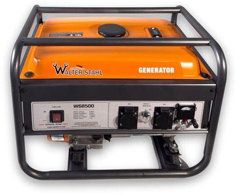 Walter Stahl WS8500 - Generatore di corrente a benzina, 3,0 kW, 230 V, serbatoio 15 l, unità di emergenza Euro 5