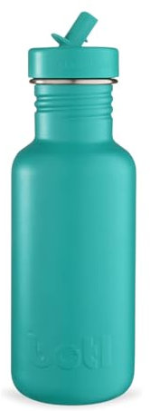 BOTL Tough Canteen Water Bottle with Matching Leakproof Straw Lid, Stainless Steel Water Bottle, Non-Insulated, Eco Bottle, 500ml (Zen)