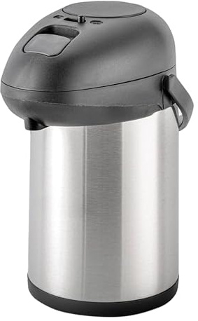 Reldor 5L Airpot – Stainless Steel Insulated Vacuum Thermal Flask Jug, Flasks for Hot & Cold Drinks, Soup, Tea, Coffee – Insulated Travel Jugs with Safety Lock, Wide Mouth, Easy Dispense