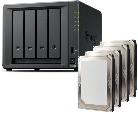 Synology Diskstation NAS DS1525+ 110TB Bundle Bestpreis Festplatten (5X 22TB) 5 Bay Plus Serie mit Ryzen R1600, 8GB Ram
