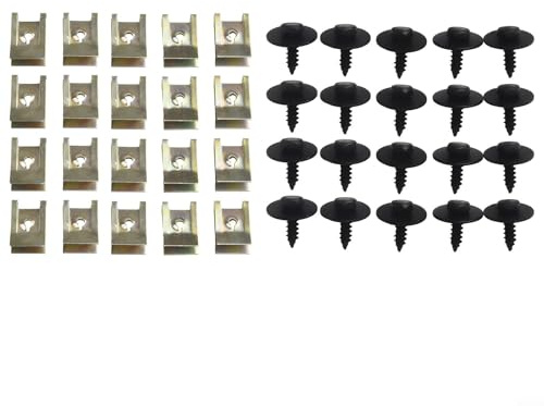 Set di 40 viti autofilettanti a testa esagonale e clip di fissaggio per BMW, per sottoscocca per paraspruzzi, per Guard E81 E82, E87 E88 E90, E91 E92 E93