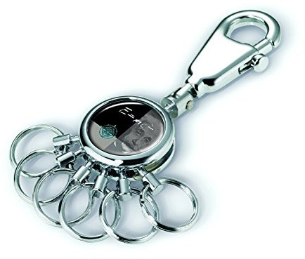 TROIKA PATENT RELATIV SCHLÜSSELHALTER – #KYR01-A045 – glänzend – Schlüsselanhänger - Karabiner – 6 aushakbare Ringe - Schlüsselorganisation – Physik - für Einstein-Freunde - TROIKA-Original
