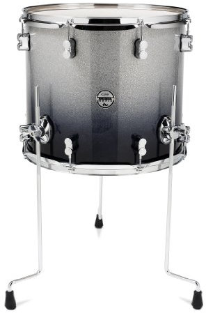 Pacific Drums Concept Maple Floor Tom, 16 x 14, Silver to Black Fade Lacquer
