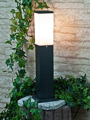 Licht-Erlebnisse Eckige Pollerleuchte für den Außenbereich Schwarz IP44 Lampe Wegeleuchte Außen Hof Weg Garten