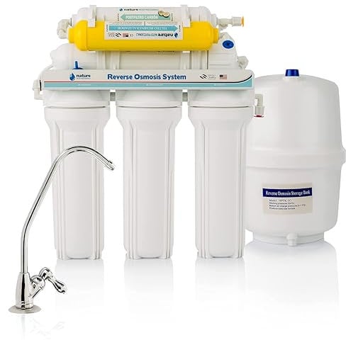 NATURE WATER PROFESSIONALS Equipo de Osmosis Inversa - Kit para Osmosis de 6 Etapas - Capacidad para 5 L - Incluye Membrana Vontron de 50GPD, Deposito y Filtros