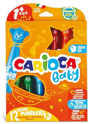 Carioca- Teddy Marker 1+ Rotuladores, dibujos animados, Color surtido, 12 unità (confezione da 1) (C4742816)