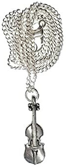 Miniblings Geigen Geigenkette Violine Halskette - Handmade Modeschmuck I Kette mit Anhänger Länge: 45cm Musikinstrument Silber Mini